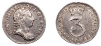 George III (1760-1820), Pre-1816 issues, Threepence, 1762 (ESC 2254; S 3753). Cabinet tone, about extremely fine	...