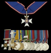 A fine 1937 ‘Coronation Honours’ C.V.O, Great War ‘Western Front’ D.S.O, M.C. and Second Award Bar group of...