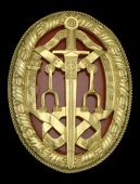 Knight Bachelor’s Badge, 2nd type breast badge, silver-gilt and enamel, hallmarks for London 1934, light test...