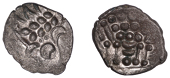 British Iron Age, DUROTRIGES, Uninscribed issues, billon Stater, Spread Tail type, devolved head of Apollo,...