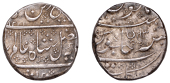 India, French India, Rupee, in the name of Shah Alam II, AH 1218/43 (1803/4), Arkat (Arcot), 11.47g/1h (KM 15)....