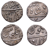 India, EIC: Bombay Presidency, Half-Rupees (2), in the name of Muhammad Akbar II, AH 1243 (1827), Ahmadabad,...