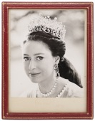 Royal Interest: A signed portrait photograph of HRH The Princess Margaret, Countess of Snowdon, a black and white...