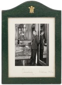 Royal Interest: A signed black and white portrait photograph of HM King Charles III, as Prince of Wales, the full...