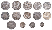 India, EIC: Bengal Presidency, Quarter-Rupee, in the name of Shah Alam II, AH 1204 (c. 1819-29), Calcutta (Prid....