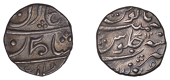 India, EIC: Bombay Presidency, One-Fifth-Rupee, in the name of Muhammad Shah, AH 1143/13 (1730), Bombay, 2.22g/1h...