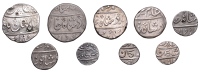 India, EIC: Bombay Presidency, One-Fifth-Rupee, in the name of Shah Jahan II, AH 1131 (c. 1713), Mughal style,...