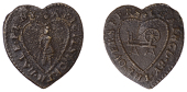 BEDFORDSHIRE, Biggleswade, Overseers, heart-shaped Halfpenny, 1.69g/12h (GO 21; N 17; BW. 21). About fine	 £70-£90