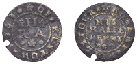 BEDFORDSHIRE, Elstow, Robert Holdstock, Halfpenny, 1668, 0.61g/9h (GO 45; N –; BW. 45). Pierced at edge, otherwise...
