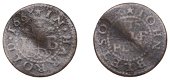 BEDFORDSHIRE, Harrold, John Bletsoe, Halfpenny, 1668, 1.14g/3h (GO 50; N 32; BW. 50). Mediocre	 £10-£20