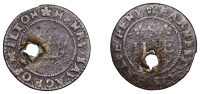 BEDFORDSHIRE, Milton Ernest, Henry Savage, Halfpenny, 2.38g/9h (GO 76; N 39; BW. 76). Pierced, fair	 £5-£10