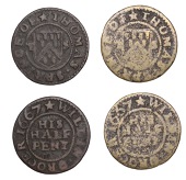 BEDFORDSHIRE, Wilden, Thomas Springe, Halfpence, 1667 (2), 1.99g/12h, 1.61g/9h (both GO 100; N –; BW. 100) [2]....