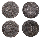NORTHAMPTONSHIRE, Aynho, Thomas Norris, Halfpenny, 1.80g/6h (Waddell 2; N 3362; BW. 2); Peter Pruce, Halfpenny,...