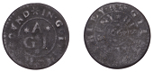 BEDFORDSHIRE, Goldington, Gilbert Ashley, Halfpenny, 1668, 2.05g/12h (GO 47; N –; BW. 47). Mediocre, rare	 £15-£25