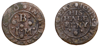 NORTHAMPTONSHIRE, Kilsby, John Burgis, Halfpenny, 1670, 1.11g/6h (W 45; N 3389; BW. 47). About fine	 £25-£35