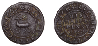 NORTHAMPTONSHIRE, Lowick, Lewes Sulch, Halfpenny, 1666, 1.95g/3h (W 54; N 3396; BW. 59). Fine, excavated	 £30-£40