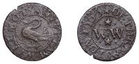 NORTHAMPTONSHIRE, Thrapston, William Willmot, Farthing, 1666, 0.83g/6h (W 151; N 3463; BW. 156). Fair	 £20-£30