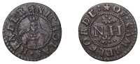 Camelford, Nicholas Hender, Farthing, 0.82g/9h (N 531; D 4B). About very fine, very rare	 £300-£400