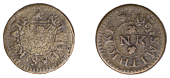 Falmouth, Nicolas Keate, Farthing, 1.75g/12h (N –; BW./D 7, recté nicolas). Obverse fair, reverse fine, very...