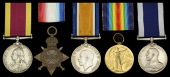 Five: Petty Officer L. Walsh, Royal Navy 

China 1900, no clasp (L. Walsh, Ord., H.M.S. Goliath.) suspension claw...