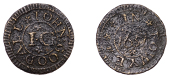 Fowey, John Goodall, Farthing, 1657, mm. small pierced cinquefoil both sides, 0.51g/12h (N 535 obv., different...