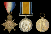 Three: Lance Corporal  P. O. Mack, Worcestershire Regiment, who was killed in action on the Western Front on 21...