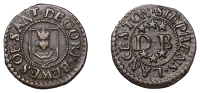 Launceston, Degory Bewes, Farthing, 0.75g/3h (N 567; BW. 22). Very fine, rare	 £180-£220