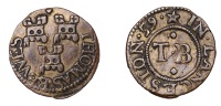 Launceston, Thomas Bewes, Farthing, 0.71g/12h (N 544; BW. 23). About very fine, extremely rare	 £240-£300
