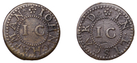 Liskeard, John Chapman, Farthing, 1.36g/6h (dies not in N; BW. 29). Good fine, extremely rare	 £240-£300