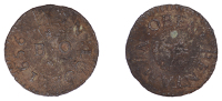 Looe, Benjamin Oben, Farthing, 1656, 0.43g/6h (N –; BW. 38). Excavated, rare	 £40-£60