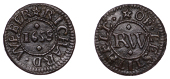 Lostwithiel, Richard Webber, Farthing, 1658, 0.98g/12h (N –; BW. 41). Good very fine, dark patina, extremely rare	...
