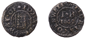 Mylor, John Brodway, Farthing, 1669, 0.55g/6h (N –; D 47A, and Dickinson/Mays Amendment list). Fair but clear,...