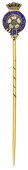 Royal Interest: An Albert Duke of York (later George VI) Royal Presentation stickpin,  the terminal with White Rose...