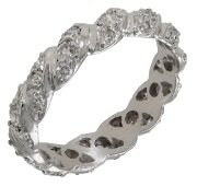 A diamond eternity ring, of continuous scroll design set with single-cut diamonds, total diamond weight...