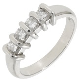 A diamond ring, set with four brilliant-cut diamonds, mounted in platinum, UK hallmark, total diamond weight...