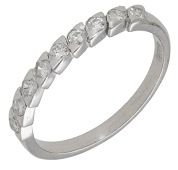 A diamond half eternity ring, set with brilliant-cut diamonds in marquise-shaped settings, total diamond weight...