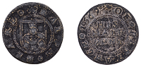 Penzance, Ralph Beard, Halfpenny, 1669, 1.09g/12h (N –; D –; Dickinson/Mays –). Surfaces corroded, otherwise...