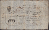 Bank of England, Abraham Newland, £2, 17 May 1798, serial number B3225, multiple pinholes, no significant tears or...