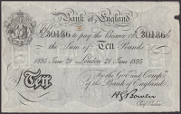 Bank of England, Horace G. Bowen, £10, London, 21 June 1895, serial number K/7 30186, one small stain, otherwise...