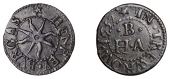 Truro, Henrey Burgas, Farthing, 1657, 1.23g/6h (N –; BW./D 96, recté henrey). Good very fine, attractive dark...