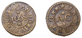 Truro, Andrew Crocker, Farthing, 1668, 0.75g/12h (N –; BW. 97). Obverse fine, reverse better, rare	 £200-£260
