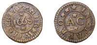 Truro, Andrew Crocker, Farthing, 1668, 0.75g/12h (N –; BW. 97). Obverse fine, reverse better, rare	 £200-£260