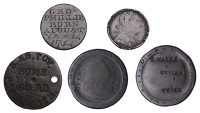 Engraved coins, CORNWALL, Perranzabloe, a Georgian Halfpenny, planed flat, one side engraved (Geoe. Phillips Born...