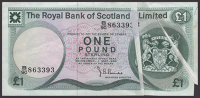 ERROR: Royal Bank of Scotland Limited, £1, 1 May 1980, serial number B/90 863393, Burke signature, with a...
