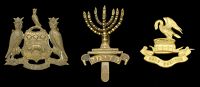Great War Cap Badges.
A good selection (3) including a 38th (Jewish) Battalion, Royal Fusiliers Other Ranks example...