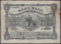 Lancashire & Yorkshire Bank Ltd, Manx Bank branch, £1, 31 March 1906, serial number 05352, Milner and Hall...