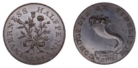 18th Century Tokens, INVERNESS-SHIRE, Inverness, Mackintosh, Inglis & Wilson, Proof Halfpenny, 1794, rose and...
