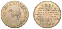 18th Century Tokens, MIDLOTHIAN, Edinburgh, ‘John Wright’, brass Halfpenny, ram, rev. sells all sorts, etc, edge...