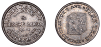19th Century Tokens, Co DURHAM, Gateshead, John Harrop, Proof Farthing, 1814, in silver, john harrop grocer, etc,...