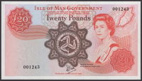 Isle of Man Government, W.Dawson, millennium issue £20, 1979, serial number 001243, moderate traces of handling,...